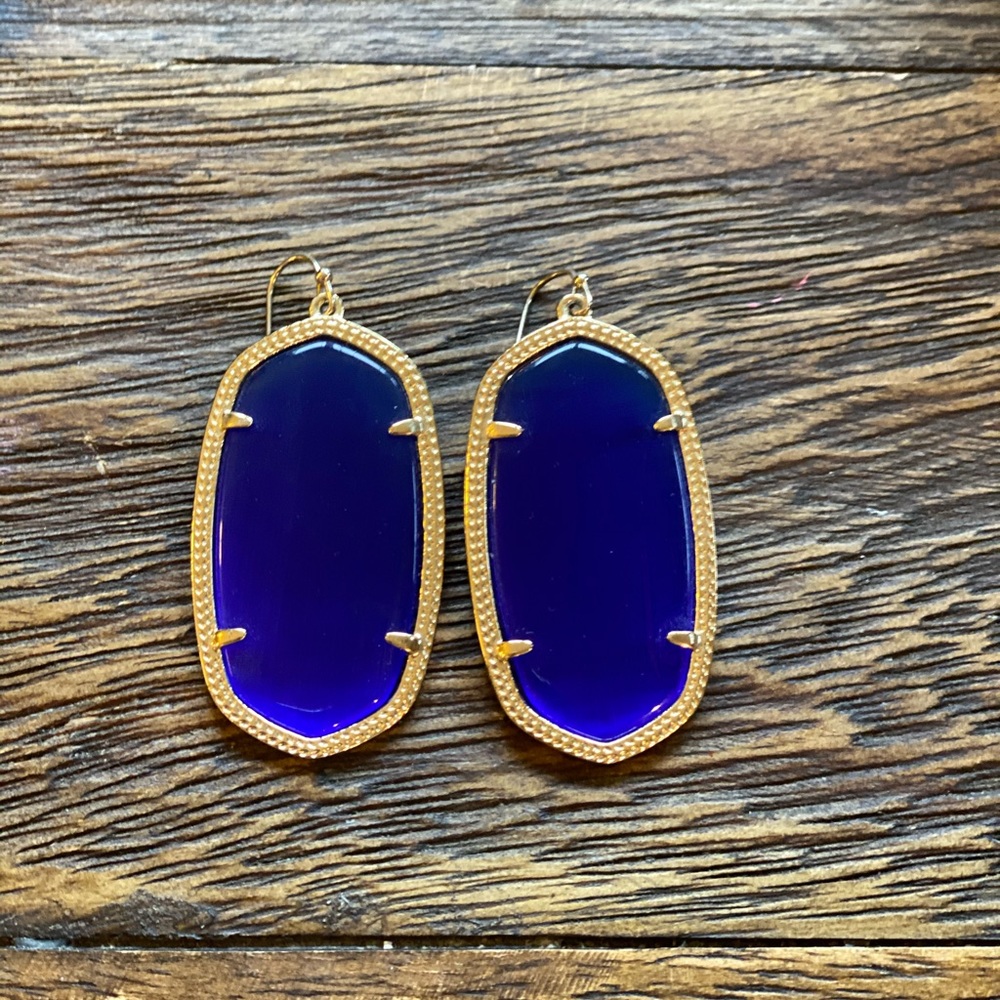 Kendra Scott Elle Gold Drop Earrings - Original Blue